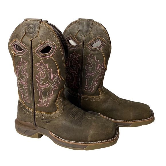 Double H Work Western Women’s phantom rider Boots Brown Leather Size 6 M - Picture 11 of 14